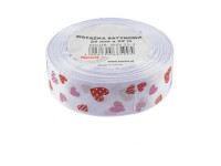 Wstążka satynowa serca 25mmx22m WSV25-3 Brewis